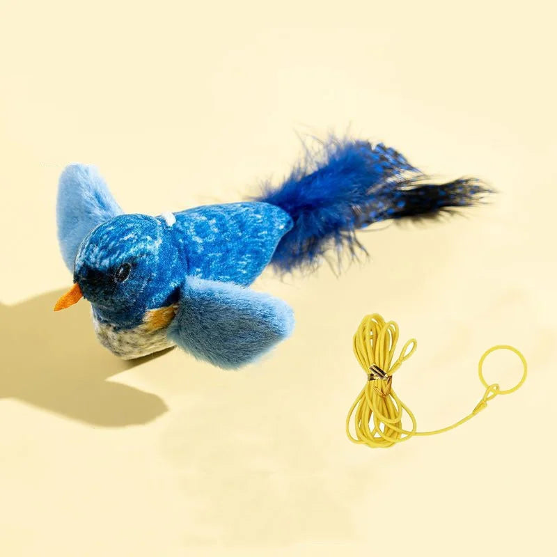 Simulation Bird Interactive Cat Toys Electric Sounding Birds Cat Chew Bite Plush Toys Cat Supplies