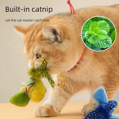 Simulation Bird Interactive Cat Toys Electric Sounding Birds Cat Chew Bite Plush Toys Cat Supplies