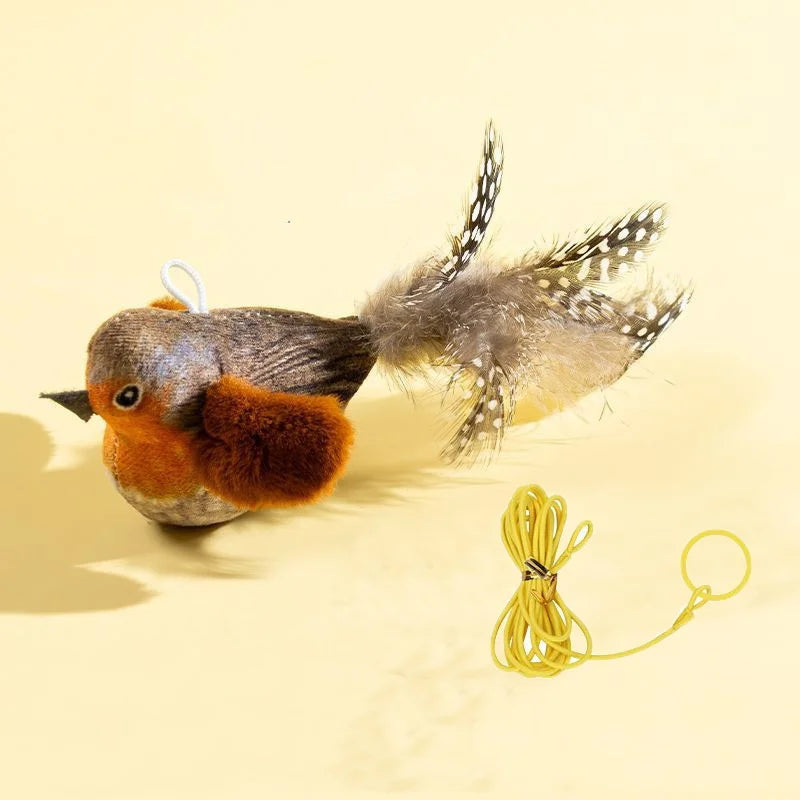 Simulation Bird Interactive Cat Toys Electric Sounding Birds Cat Chew Bite Plush Toys Cat Supplies